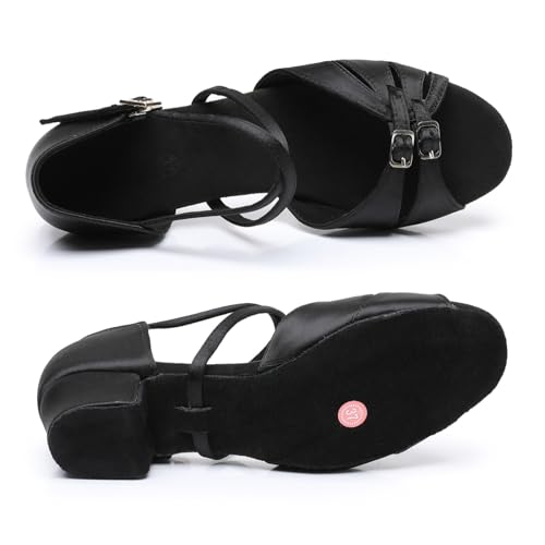 Rosefinch Latin Dance Shoes for Girls Adjustable 1.4" Low Heel Girls Dance Shoes Salsa Tango Practice3