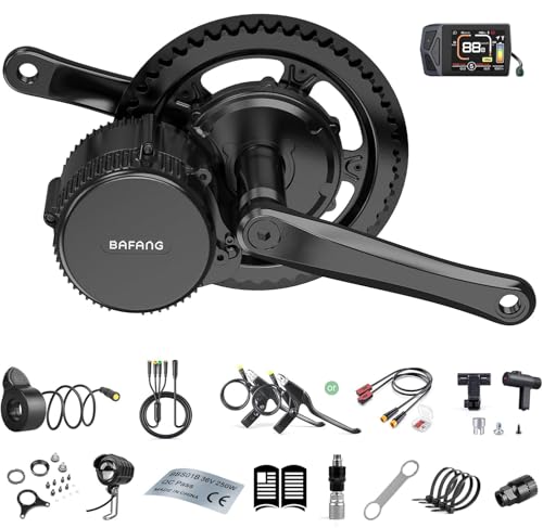 BAFANG Mittelmotor 36V 250W BBS01B Ebike Umbausatz Elektrofahrrad Kit mit Optionales Ebike Display,Elektrofahrrad Umbausatz Motor für BB68mm, DZ40 Anzeige