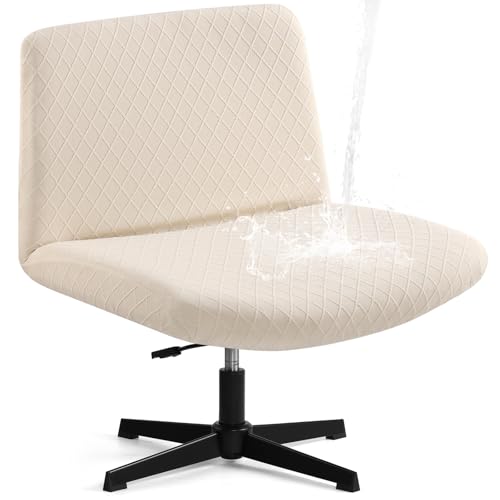 YISUN Criss Cross Chair Cover Stretch Jacquard Slipcover for Armless Chairs
