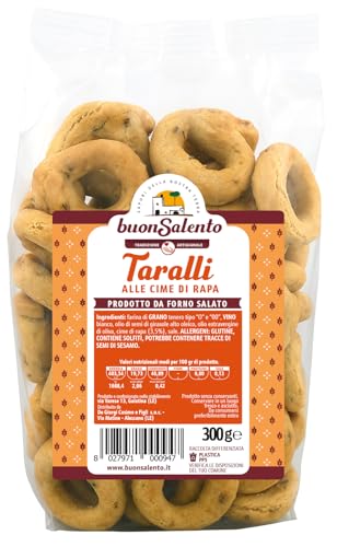 buonSalento Taralli alle Cime di Rapa 300g - Snack Salato