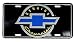 Tromic USA Chevy Blue Bowtie On Black 6" x 12" Embossed Aluminum License Plate