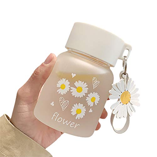 BARMI 350ml/12oz Cute Glass Water Bottle Cute Clear Water Bottle for Women&Girls Water Bottle for Teen Girl Portable Water Bottle Mini Glass Water Bottle 01