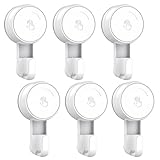 Suction Hooks LUXEAR Powerful Vacuum Suction Cup Hooks- Heavy Duty Kitchen Suction Cup Holder Shower Hook for Towel Robe Loofah - White Waterproof Suction Holder- for Bathroom Kitchen Restroom (6Pack)