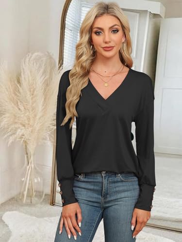 Womens-2024-V-Neck-Buttons-Down-Long-Sleeve-T-Shirts-Casual-Loose-Tops-Fall-Fashion-Basic-Blouses