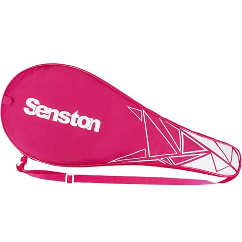 Senston Unisex Tennis Racket Cover Bolsa de Raqueta de Tenis Individual con Correa Ajustable para el Hombro，Rosa