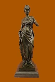 Austrian Art Deco Bronze Figure of Young Maiden Motif by Dalou Hand Made Artwork