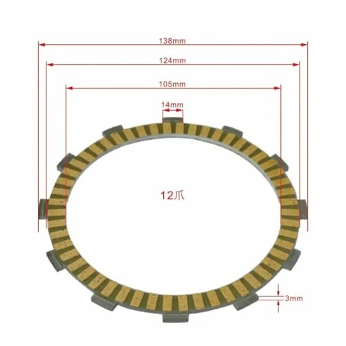Placas de embrague de moto de 6 piezas para XG250 y XT250 4