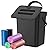 0.8 Gallon/3L Compost Bin Kitchen, Bring 5 Rolls (100) of Garbage Bags, for Use on Countertops or Under Sinks, Hanging Trash Can with Lid, for Cupboard/Bathroom/Bedroom/Office/Camping(Black)
