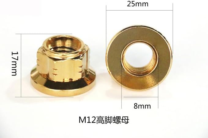 Generic 1pcs M6 M12 stainless steel burnt titanium ""plating"" nut burn gold motorcycle modified screw cap - (Dimensions: M12)