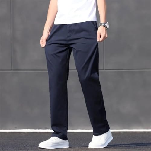 2025 Stretch Men’s Pants Straight Fit Cotton Golf Trouser Formal Dress Office Work Casual4