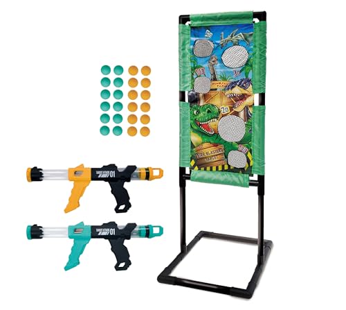 Amax - Foam Blaster Shooting Game Set with 2 Toy Guns, 24 Foam Balls, and a Target Board for exciting, Safe Indoor Target Practice and Fun!