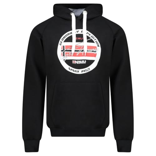 Geographical Norway Garis Men Noir 3XL - Sudadera Hombre con Capucha Y Bolsillos - Sudaderas Manga Larga Chaqueta Caliente - Cremallera Jersey Hombres Verano Invierno (Negro S)