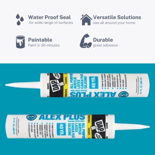 Do It Best Caulking Tool Kit Bundle: Caulk Gun-10.1Oz White Acrylic Latex Caulk W/Silicone (2 Pack)- 3-In-1 Caulk Tool (Caulk Remover Tool, Finishing Tool, & Application)(4 Items Total) #TOP3
