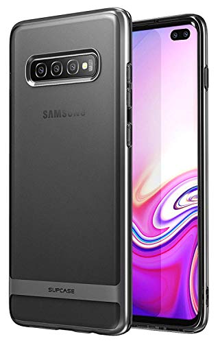 SUPCASE Unicorn Beetle Metro Series Designed for Samsung Galaxy S10 Plus Case (2019 Release) Clear Slim Fit Flexible Soft TPU Cover with Stylish Electroplated Lines (Black)