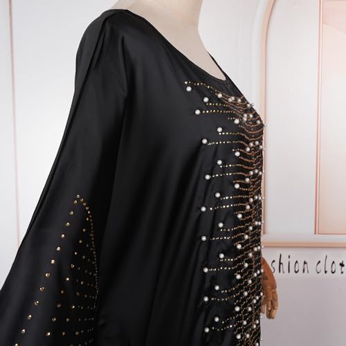 Image of HD African Dresses for Women Fashion Beading Rhinestone Kaftan Maxi Dress