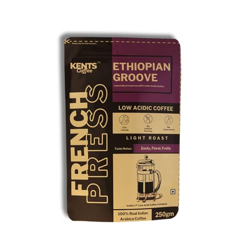 Image of Kents Coffee Ethiopian Groove - French Press Coffee | Floral, Fruity And Zesty | Light Roast, Indian Arabica | Smooth, Low Acidity, Non Bitter (100Gm)