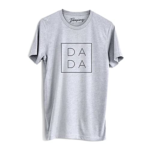 Inkopious DADA Unisex Crewneck Shirt - Dad Gift for First-Time Fathers Grey Large
