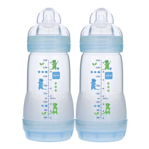 MAM Easy Start Anti-Colic Bottle 9 oz (2-Count), Baby Essentials, Medium Flow Bottles