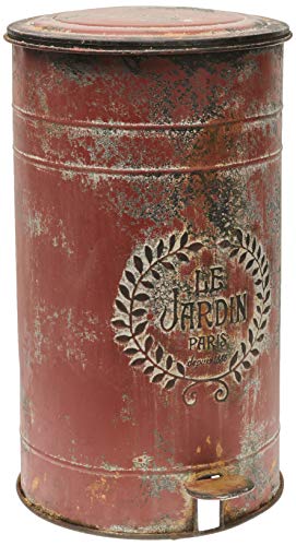 BETTER & BEST Q B&B Q BETTER & BEST Vin Poubelle à Pédale Ronde Haute, Vieilli Rouille, Dimensions 27x27x45 cm, Matériel: Fer/Peint, Taille Unique