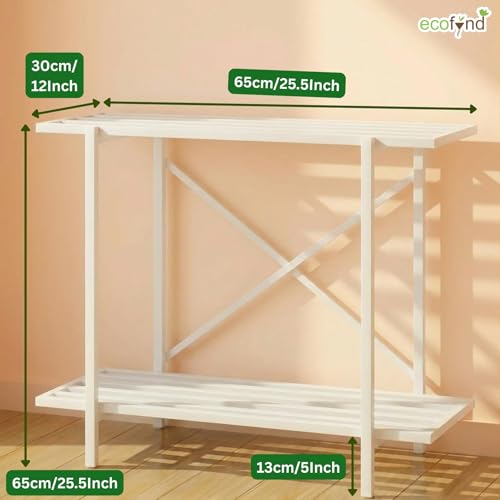 Image of ecofynd 2-Tier UPS Stand for Home and Office, Metal Inverter & Battery Stand, Heavy-Duty Holder for Industrial Use, Secure & Stable Single Battery Stand, Max Load 100 KG, (White, IBS-PS050-WHT)