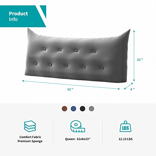 Balus Headboard Wedge Pillow Reading, Backrest Pillows For Sitting In Bed, Long Sponge Pillows, Reading Bolster Pillow, Velvet Sectional Couch, Twin Bed Pillows, Sleep Wedge Pillow Gray #TOP5