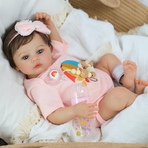 Muñeca Reborn Meadow 18 Pulgadas Cuerpo de Tela Realista miniatura 5