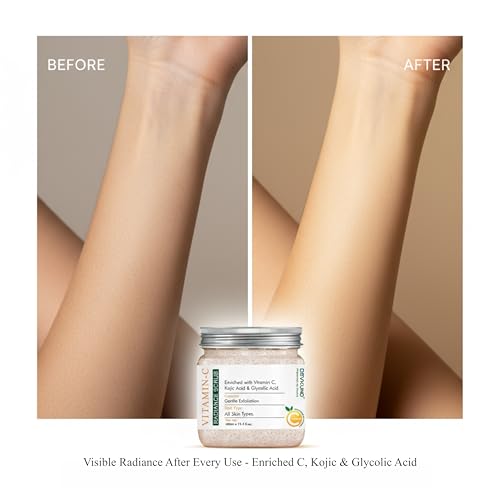 Image of Vitamin-C Radiance Face & Body Scrub | Enriched with Vitamin C, Kojic Acid & Glycolic Acid | Skin Brightening, Exfoliating & Revitalizing - 400ml