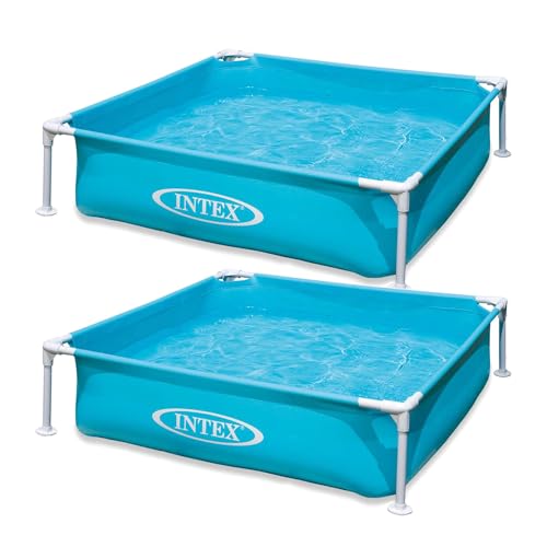 Intex 2 Pack 4ft x 12in Mini Frame Kiddie Beginner Swimming Pool, Ages 3 and Up, Blue