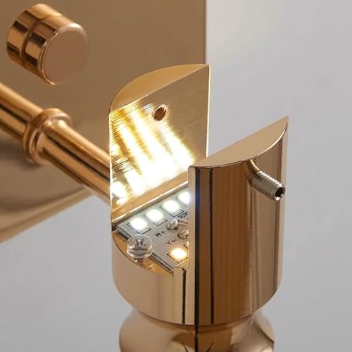 Image of Aomesinc Crystal Wall Sconce Nordic Style LED Wall Lamps Simple Creative Lights for Living Room Bedroom Bedside Dresser Bathroom Corridor(A,Golden,Large)