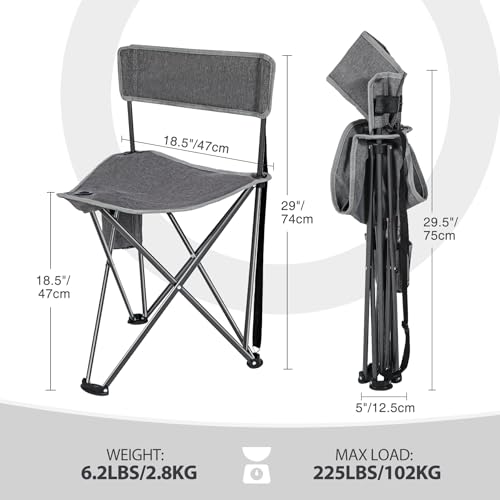 Image of REDCAMP 2 Pack Tall Tripod Chairs for Adults, Folding Portable Golf Chairs