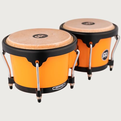 Image of Bongo Drum Set with Durable Synthetic All-weather Shells, Journey Series - NOT MADE IN CHINA - Natural Buffalo Skin Heads, 2-YEAR WARRANTY