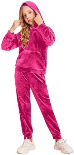 Arshiner Girls 2 Piece Hoodies Outfits Athletic Sweatpant and Sweatshirt Long Sleeve Tracksuit Clothing Sets