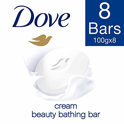 Image of Dove Cream Beauty Bathing Bar, 100g (Pack of 8) And Liril Lemon and Tea Tree Oil Body Wash, 250 ml