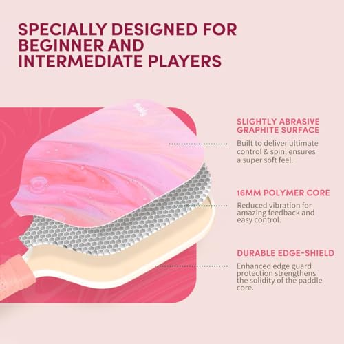 Image of Pickleball Paddles Set of 2 /4- USAPA Approved Graphite /Fiberglass Pickleball Racket, 2 Pickleball Rackets, 4 Balls and 1 Portable Carry Bag, Aesthetic Pickle Ball Set for Men Women Beginners
