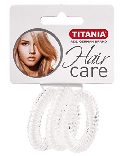 Titania Hair Tie Bands- No Crease, Traceless, Small, Elastic, Brown, 3 Pieces