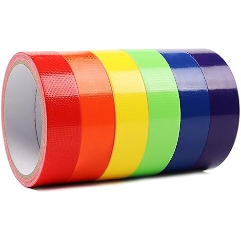 AMOGATO Colored Duct Tape - 1 Inch x 10 Yards per Rolls,Multi-Color Duct Tapes, Rainbow Colored Duct Tape Great for DIY Art Home School Office Assorted Colors Cover