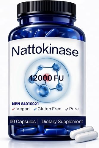 Nattokinase Supplement, 400 mg - 12000 FU, Helps Support Cardiovascular Health 60 Count
