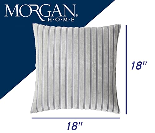Morgan Home Decorative Throw Pillow Cushions Cover Floral Embroidered Print For Sofa Couch Or Bed - 18 X 18 Inches, 1 Pc #TOP5