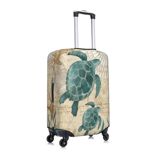 Sea Turtle Starfish Ocean Life Art Luggage Cover Protector Elastic Washable Anti-Scratch Suitcase Covers With Concealed Zipper For 18-32 Inch Luggage Small3