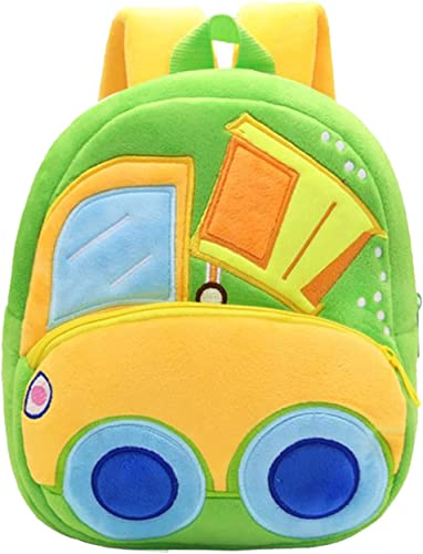 Image of blue tree Cute Boy's and Girl's Plush Bag Medium Quality Full Embroidery Designs Mini Travel Backpack Mango (Mango-Dump Truck)