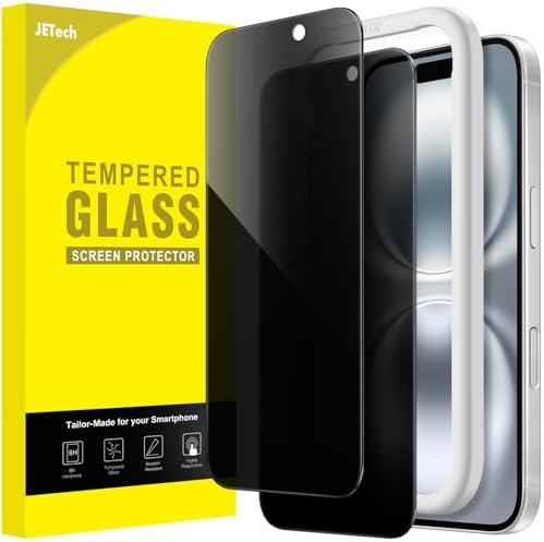 JETech Privacy Screen Protector for iPhone 16, 2-Pack