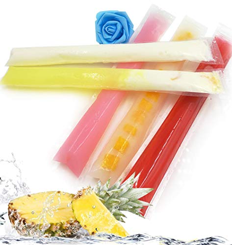 Popsicle Molds Bags, 100 Pack Diy Disposable Ice Pop Ice Pop Pouch With Silicone Funnel For Yogurt, Ice Candy, Ice Cream Party Favors #TOP3