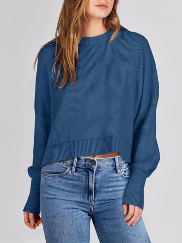Image of ANRABESS Cropped Sweaters for Women Long Sleeve Oversized Fall Outfits