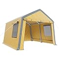 AMERLIFE Carport 12x12 Portable Garage, Heavy Duty Car Canopy with Roll-up Ventilated Windows, Removable Sidewalls & Doors, Waterproof UV Resistant All-Season Tarp for Truck Boat Car Motorcycle