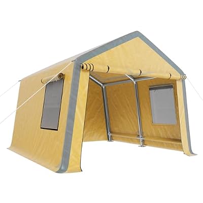 AMERLIFE Carport 12x12 Portable Garage, Heavy Duty Car Canopy with Roll-up Ventilated Windows, Removable Sidewalls & Doors, Waterproof UV Resistant All-Season Tarp for Truck Boat Car Motorcycle
