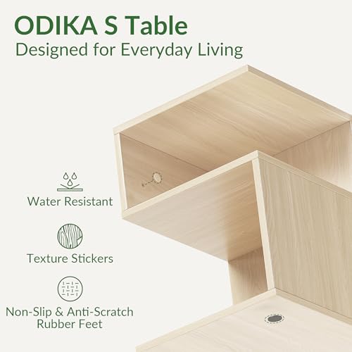Odika ET-S-BR-81822 Tokyo S Minimalist 3 Tier End Table - Minimalist 3-Tier Wood Nightstand thumb #3