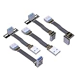 ADT-Link USB 3.0 Type A Male to USB A Female Extension Ribbon Cable Fold 90 FPV Slim Flat Soft Flexible FPC (20cm, S1A-S4B)
