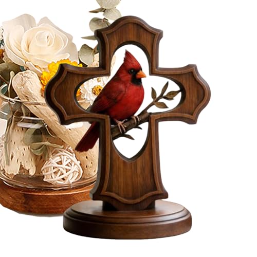 Cruz de Navidad de metal adorno navideño de 15 cm recuerdo decorativo interior dormitorio mesa