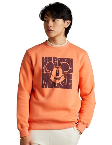 Amazon Brand – Symbol Men’s Cotton Blend Heavy Weight Round Neck Sweatshirt (Available in Marvel & Disney Graphics) (Regular Fit) (Salmon_L)