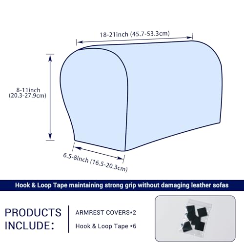 image for SUBRTEX Stretch Armrest Covers Anti-Slip Upgraded Spandex Arm Covers f